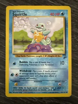 Squirtle 93/130 Base Set - Pokemon Card LP - Image 1