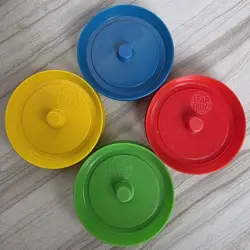 Set of 4 Round Playing Card Holders - Leap Frog - Image 1