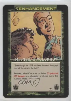 1995 Spawn - Power Cardz Trading Card Game Enhancement MacNeil & Volokhov #073 - Image 1