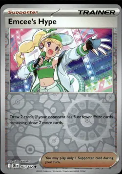 Pokemon Emcee’s Hype 163/182 Destined Rivals Reverse Holo Common 2 Card Lot - Image 1