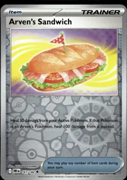 Pokemon Arven’s Sandwich 161/182 Destined Rivals Reverse Holo 2 Card Lot - Image 1