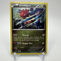 Druddigon 70/106 Pokemon X&Y 2014 Flashfire Cosmos Holo Rare W/Rare Swirl LP - Image 1