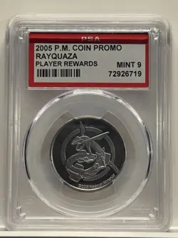 Pokemon Rayquaza 2005 Player Rewards Graded Coin PSA 9 - Image 1