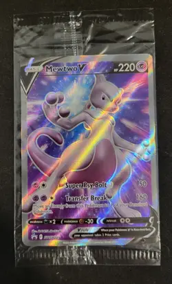 POKEMON GO MEWTWO V FULL ART SWSH229 SEALED TCG HOLO - Image 1