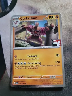 Play! Pokemon Prize Pack 7 Twilight Masquerade Cosmo Holo 105/167 Conkeldurr - Image 1