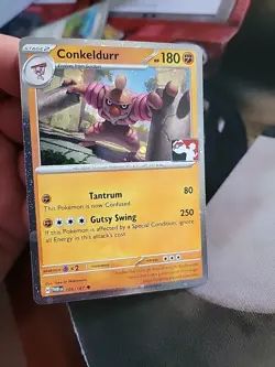Play! Pokemon Prize Pack 7 Twilight Masquerade Cosmo Holo 105/167 Conkeldurr - Image 2
