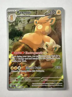 Pawmot 209/198 Pokemon Scarlet & Violet Base Set Holo Illustration Rare NM - Image 1