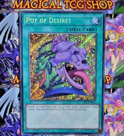 Yugioh Pot of Desires TDIL-EN066 1st Edition Secret Rare Holo Bleed NM - Image 1