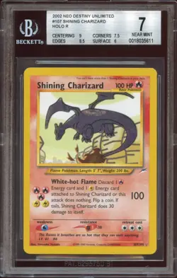Shining Charizard 107/105 Neo Destiny Unlimited Holo Pokemon BGS 7 - Image 1