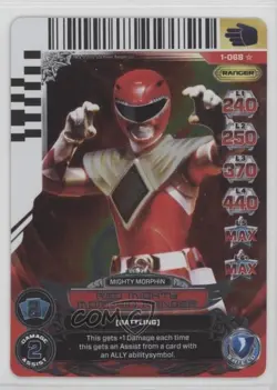 2013 Saban's Power Rangers - Action Card Game Red Mighty Morphin Ranger #1-068 - Image 1