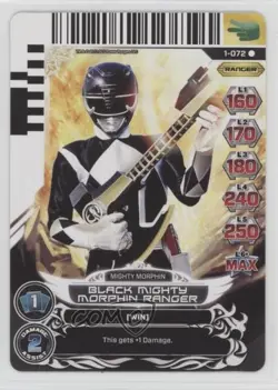 2013 Saban's Power Rangers - Action Card Game Black Mighy Morphin Ranger #1-072 - Image 1