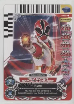 2013 Saban's Power Rangers - Action Card Game Red Super Samurai Ranger #1-085 - Image 1