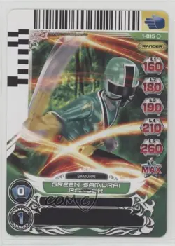 2013 Saban's Power Rangers - Action Card Game Green Samurai Ranger #1-015 - Image 1
