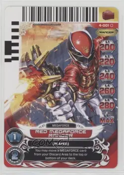 2013 Saban's Power Rangers - Action Card Game Red Megaforce Ranger #4-001 - Image 1