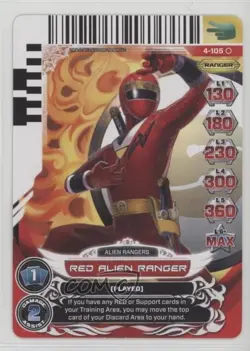 2013 Saban's Power Rangers - Action Card Game Red Alien Ranger #4-105 - Image 1