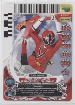 2013 Saban's Power Rangers - Action Card Game Red Samurai Ranger (Lauren) #4-013 - Image 1
