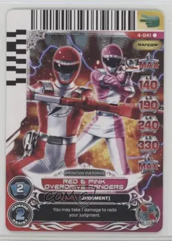 2013 Saban's Power Rangers - Action Card Game Red & Pink Overdrive #4-041 - Image 1