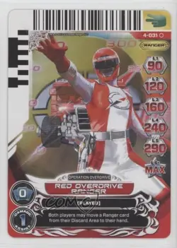 2013 Saban's Power Rangers - Action Card Game Red Overdrive Ranger #4-031 - Image 1
