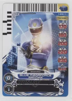 2013 Saban's Power Rangers - Action Card Game Blue Megaforce Ranger #1-010 - Image 1