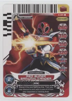 2013 Saban's Power Rangers - Action Card Game Red Super Samurai Ranger #4-011 - Image 1