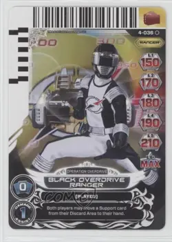 2013 Saban's Power Rangers - Action Card Game Black Overdrive Ranger #4-036 - Image 1