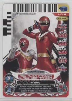 2013 Saban's Power Rangers - Action Card Game Red Alien Ranger & Zeo #4-104 - Image 1