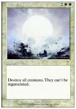 MTG English Wrath of God Light Play Foil 7th Edition - Image 1