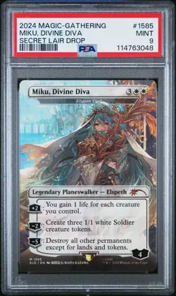 2024 MTG SECRET LAIR DROP #1585 MIKU, DIVINE DIVA PSA 9 - Image 1