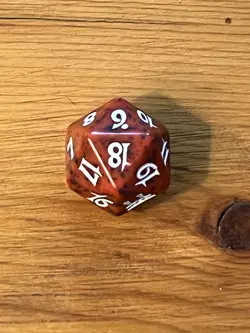 MTG Magic the Gathering 2004 Champions of Kamigawa - Spindown D20 Dice Die - Red - Image 2