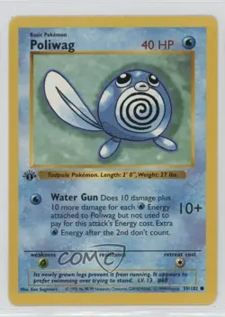 Poliwag Shadowless 1st Ed. Pokemon Base Set #59 1999 - Image 1