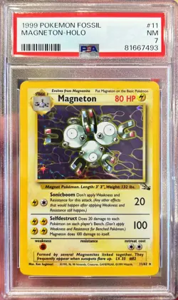 1999 Pokemon Fossil Magneton Holo 11/62 PSA 7 NM - Image 1