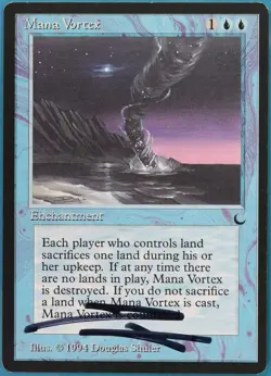 Mana Vortex The Dark NM Blue Rare SIGNED MAGIC MTG CARD (ID# 410278) ABUGames - Image 1