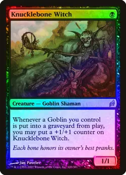 Knucklebone Witch FOIL Lorwyn HEAVILY PLD Black Rare MAGIC MTG CARD ABUGames - Image 1