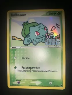 Pokemon Card Bulbasaur 45/100 Ex Crystal Guardians Eng English Stamped Reverse - Image 1