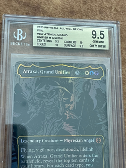 BGS 9.5 Atraxa Grand Unifier Oil Slick Raised Foil #365 Phyrexia MTG Card - Image 2