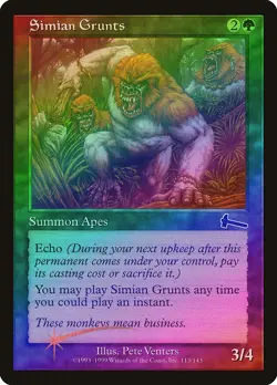Simian Grunts FOIL Urza's Legacy PLD Green Common MAGIC MTG CARD ABUGames - Image 1
