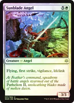 Sunblade Angel FOIL War of the Spark NM White Uncommon MAGIC MTG CARD ABUGames - Image 1