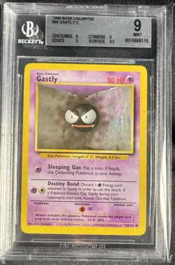 🔮 Gastly 50/102 Pokemon Card - 1999 Base Set, BGS 9 Mint - Image 1