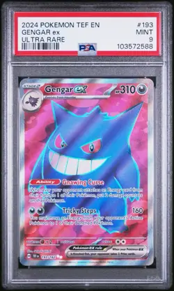2024 POKEMON TEMPORAL FORCES GENGAR EX 193/162 ULTRA RARE PSA 9 - Image 1
