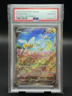 2022 POKEMON SWORD & SHIELD ASTRAL RADIANCE #161 FULL ART/BEEDRILL V PSA 10 - Image 1