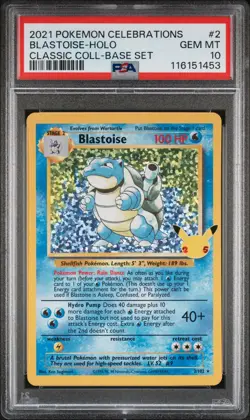 2021 POKEMON CELEBRATIONS CLASSIC COLLECTION #2 BLASTOISE-HOLO PSA 10 - Image 1