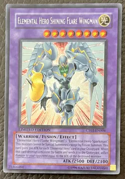 YuGiOh! ELEMENTAL HERO SHINING FLARE WINGMAN Limited Edition Card CT03-EN004 - Image 1