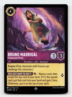 Bruno Madrigal 39/204 Super Rare Ursula's Return Lorcana Card - Image 1