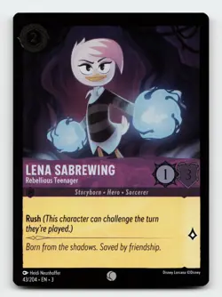 Lena Sabrewing 43/204 Common Into the Inklands Cold Foil Lorcana Card - Image 1