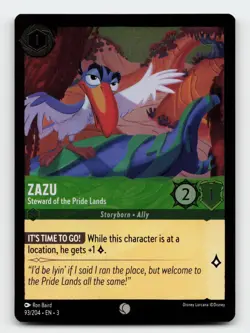 Zazu 93/204 Common Into the Inklands Cold Foil Lorcana Card - Image 1