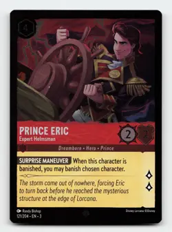 Prince Eric 121/204 Super Rare Into the Inklands Cold Foil Lorcana Card - Image 1