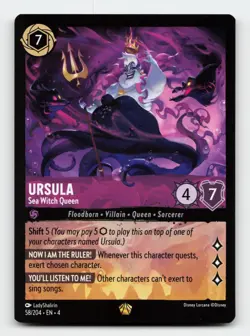 Ursula Sea Witch Queen 58/204 Ursula's Return Lorcana Card - Image 1