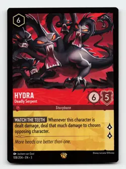 Hydra Deadly Serpent 108/204 Into the Inklands Lorcana Card - Image 1