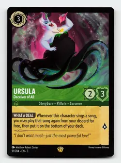 Ursula Deceiver of All 91/204 Into the Inklands Lorcana Card - Image 1