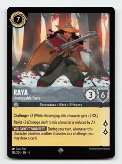 Raya 193/204 Super Rare Ursula's Return Lorcana Card - Image 1